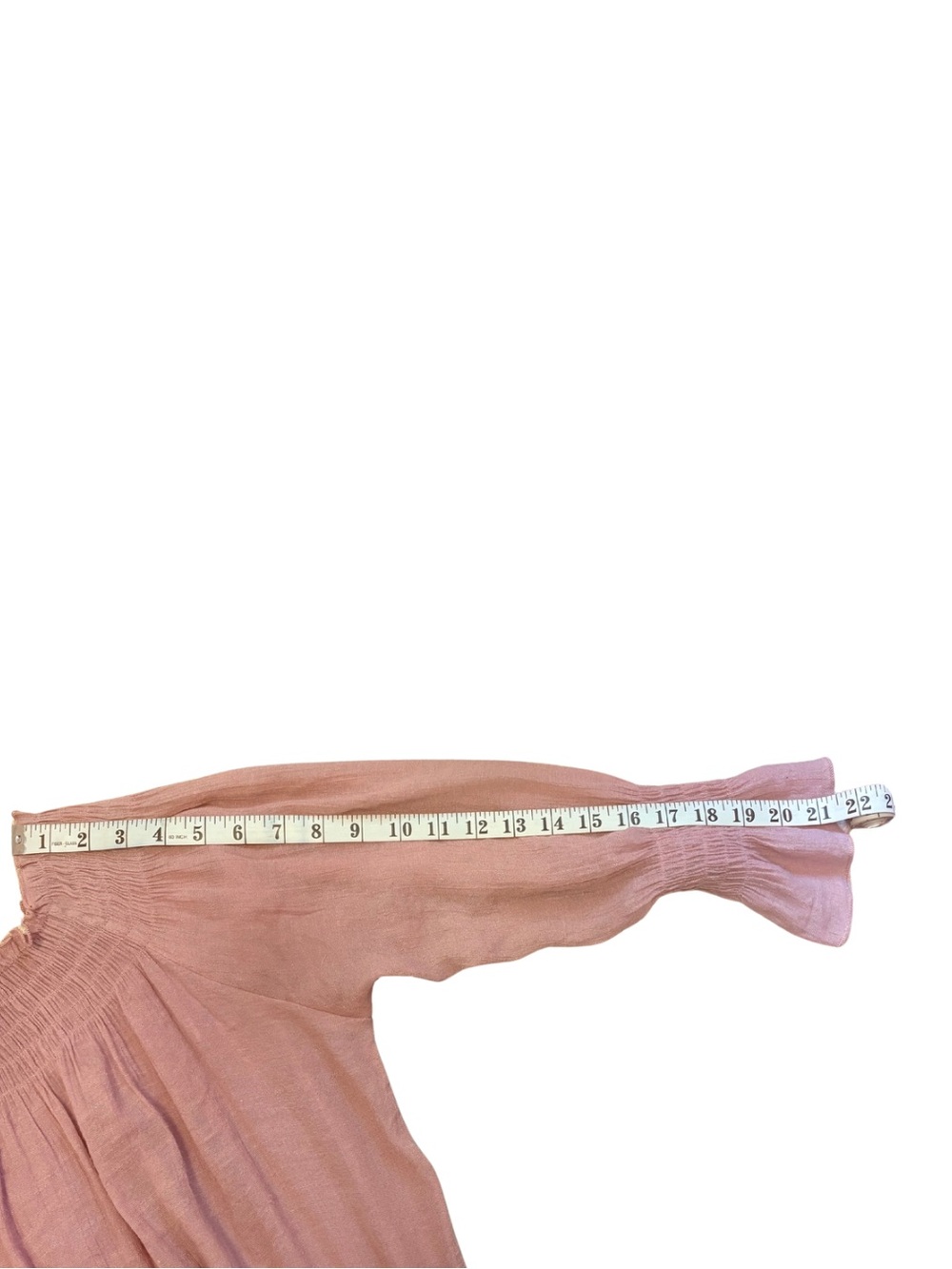 APRICOT 🍑 Pink Smocked Off Shoulder Peplum Blouse Size UK 8 / EUR XS - Picture 6 of 8